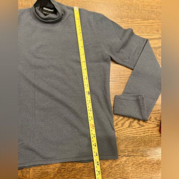 Giorgio Armani Black Label Cashmere Gray Mockneck Sweater Fine-Knit - Picture 6 of 7